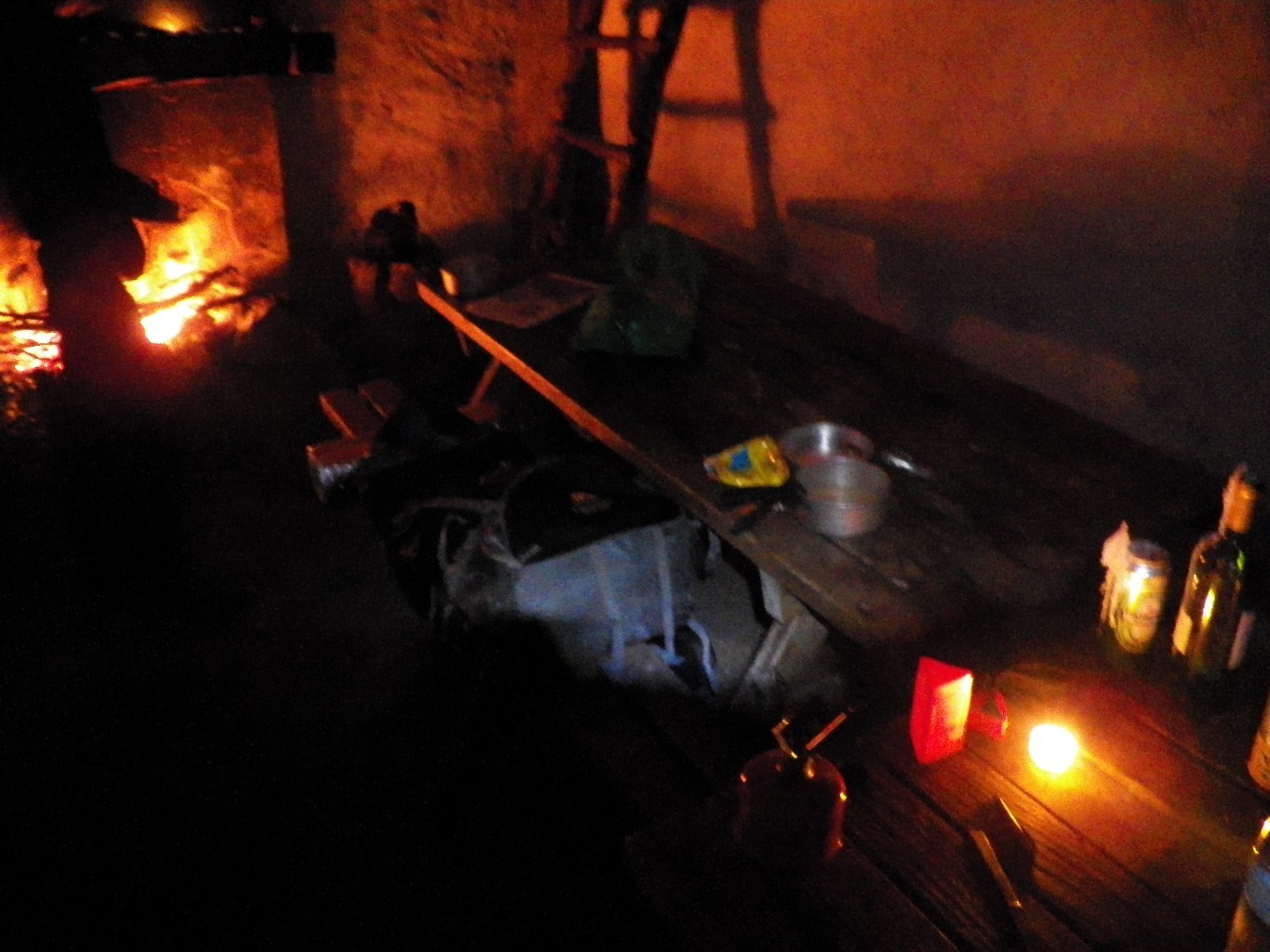 A l'intérieur de la cabane