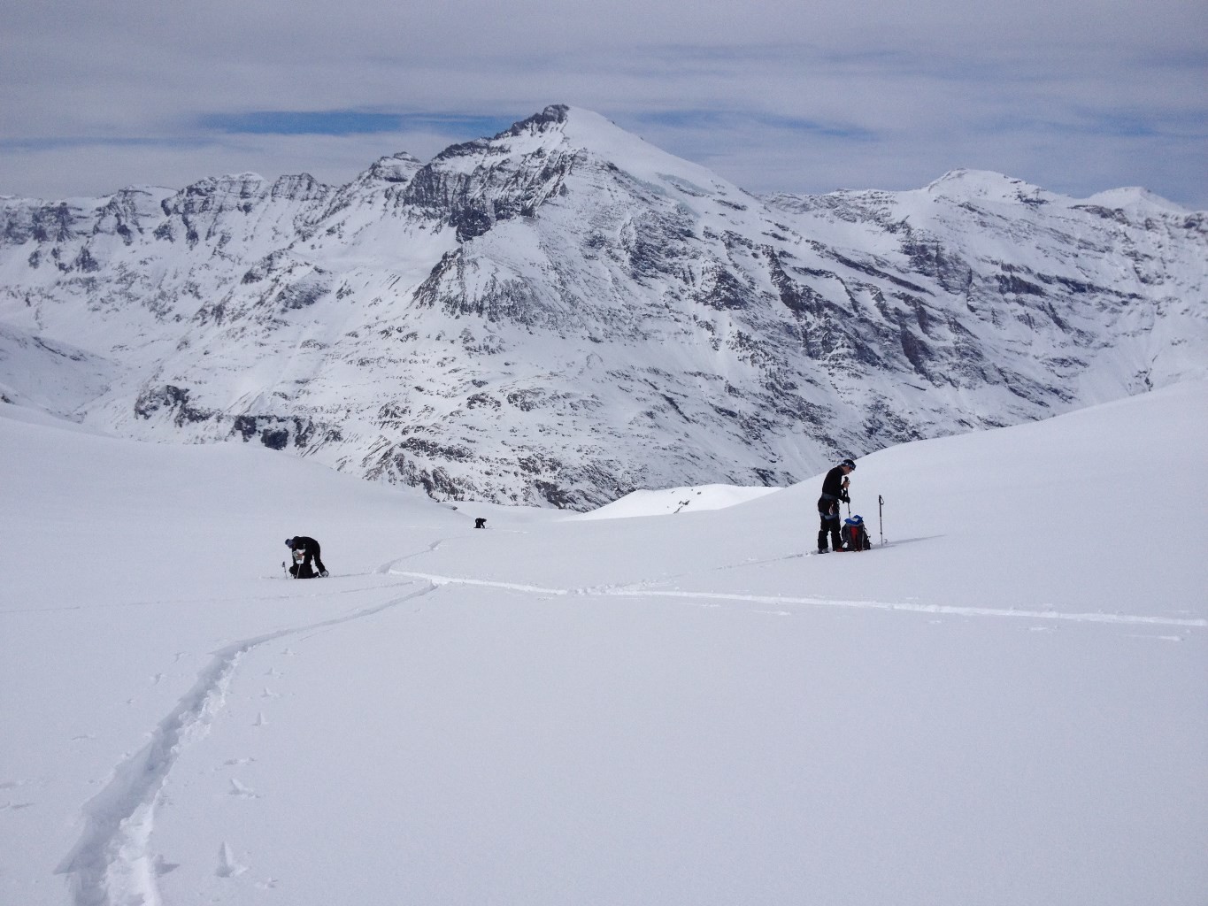 Val Cenis - Albaron - C'est la retraite, sur fond de Charbonnel