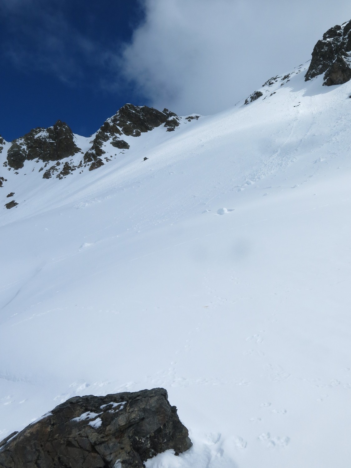 La pente avant le col