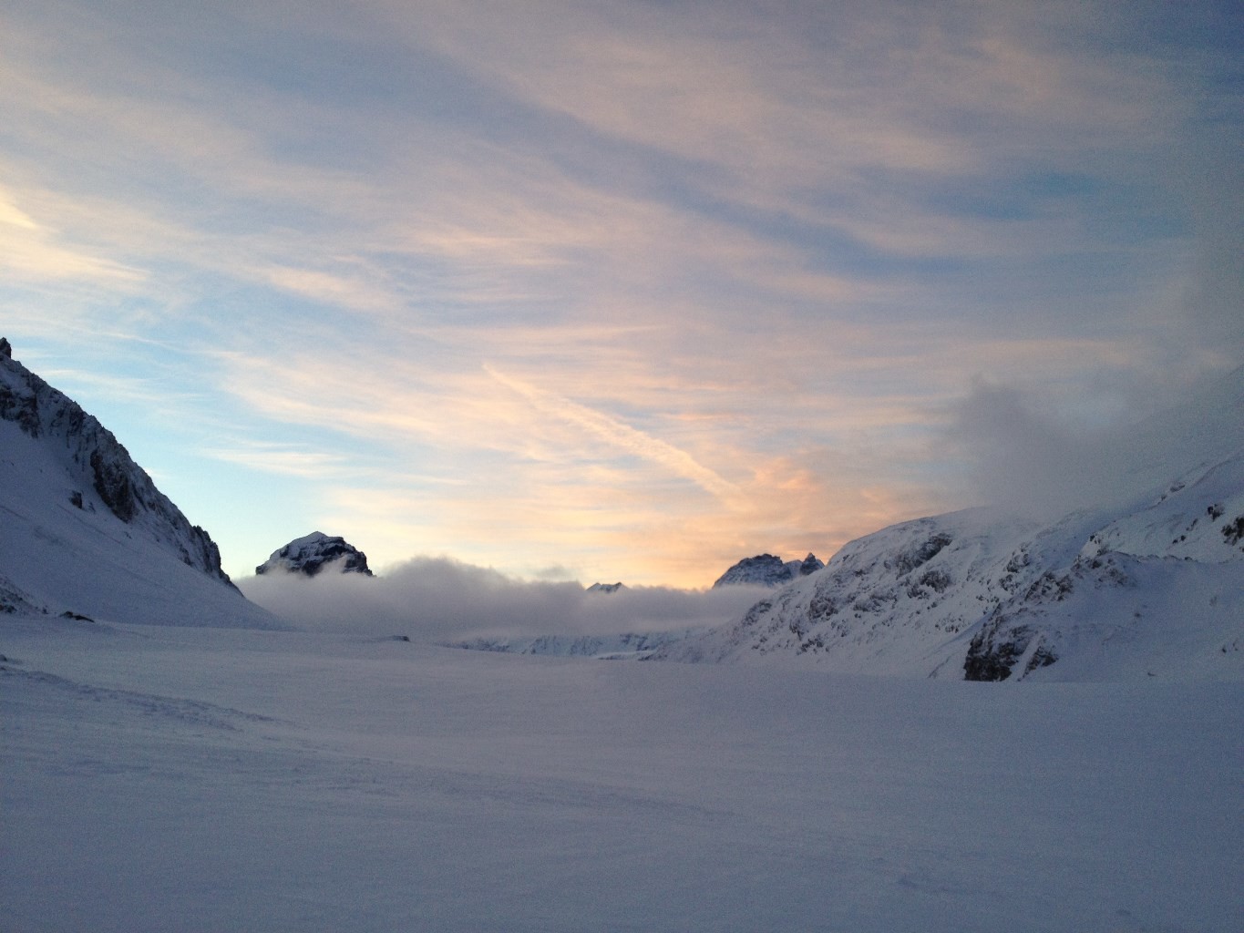 Levé du jour sur le col de la Vanoise