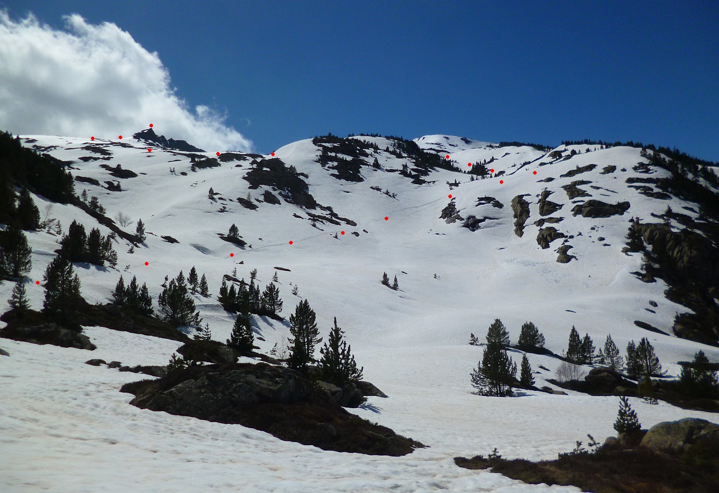Cap de Fum et tracé ski