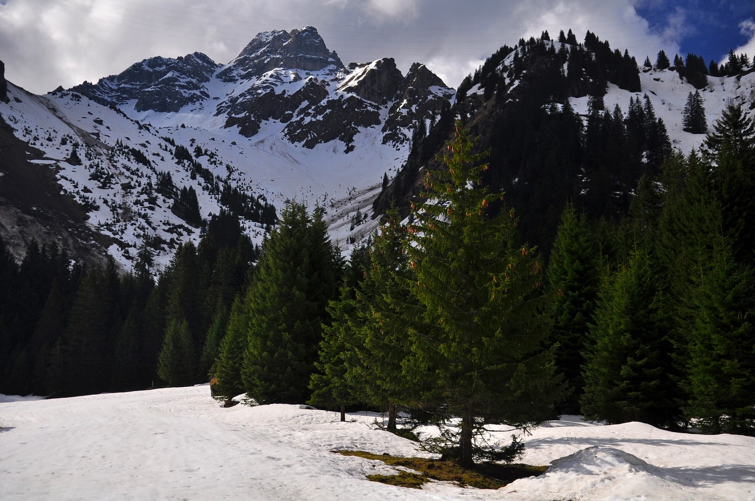 amont : le Mont de Grange est bien toujours là ..