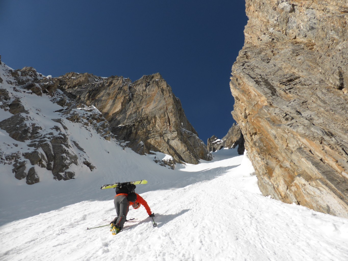 Remontée du premier couloir