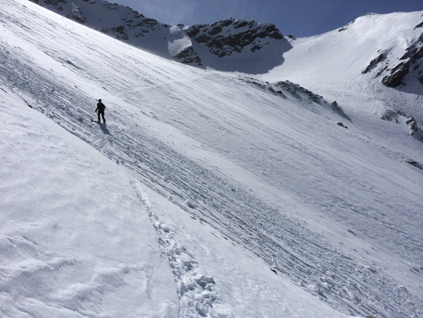 dans le Nant Blanc, le col derrière