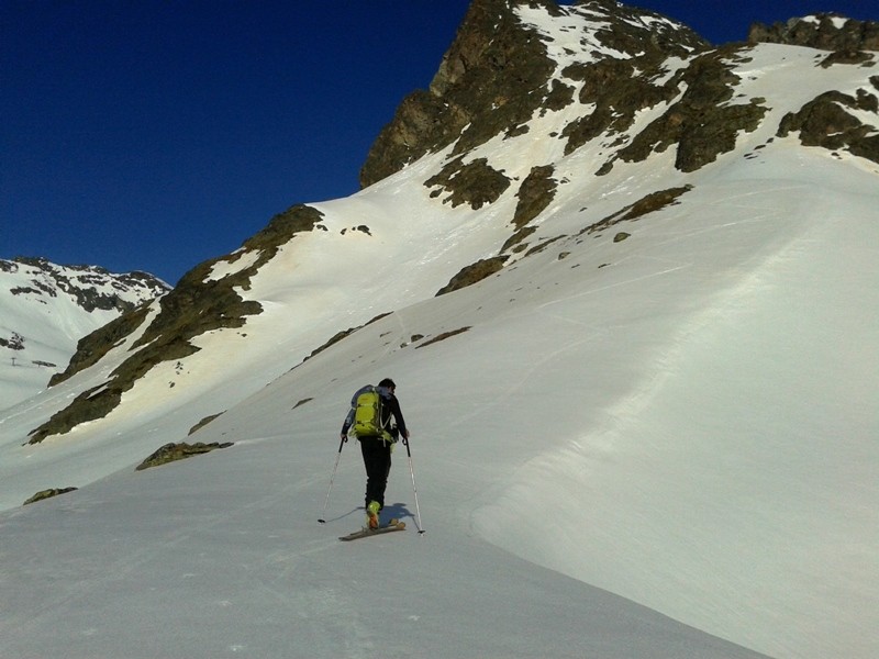 entrata nel canalone del Saluver