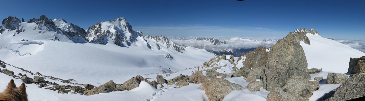 Panoramique de la Petite Fourche à l'Aiguille du Tour