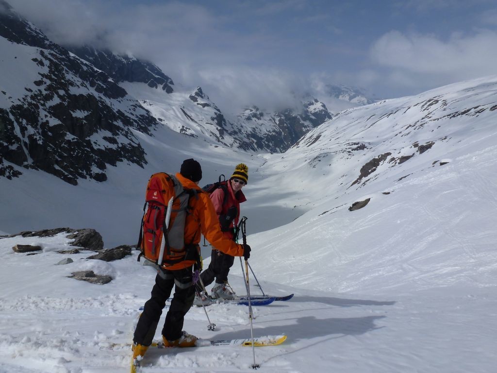 Sortie du glacier de Glairetta, descente vers le refuge Bezzi