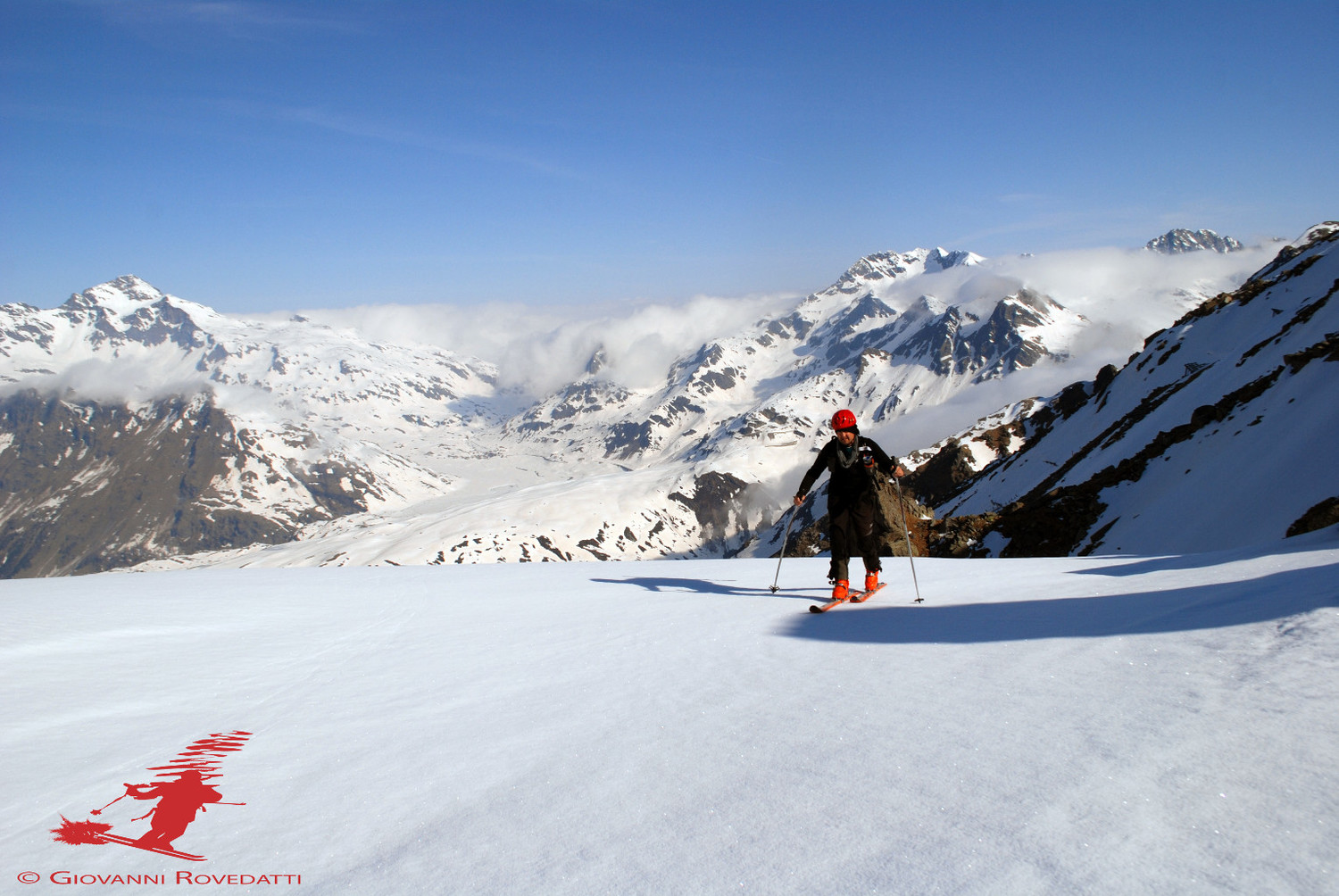 Giuliano durante la salita al Pizzo Mater 3025m