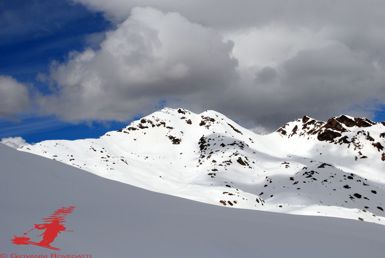 Il Piz Trevisina 2823m versante E durante la salita al Pizzo del Termine 2824m