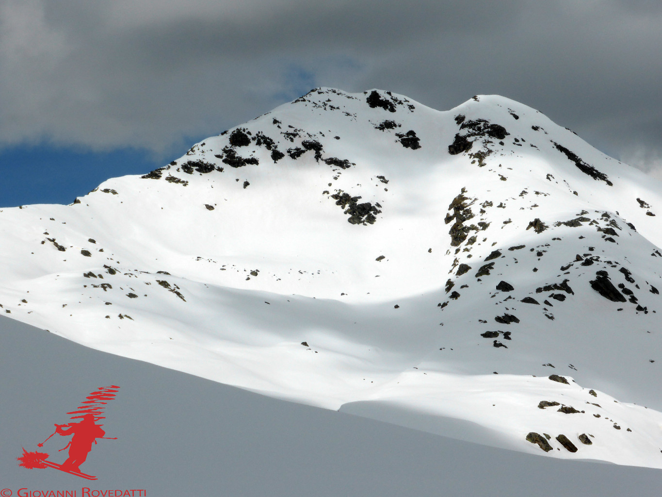 Il Piz Trevisina 2823m versante E durante la salita al Pizzo del Termine 2824m