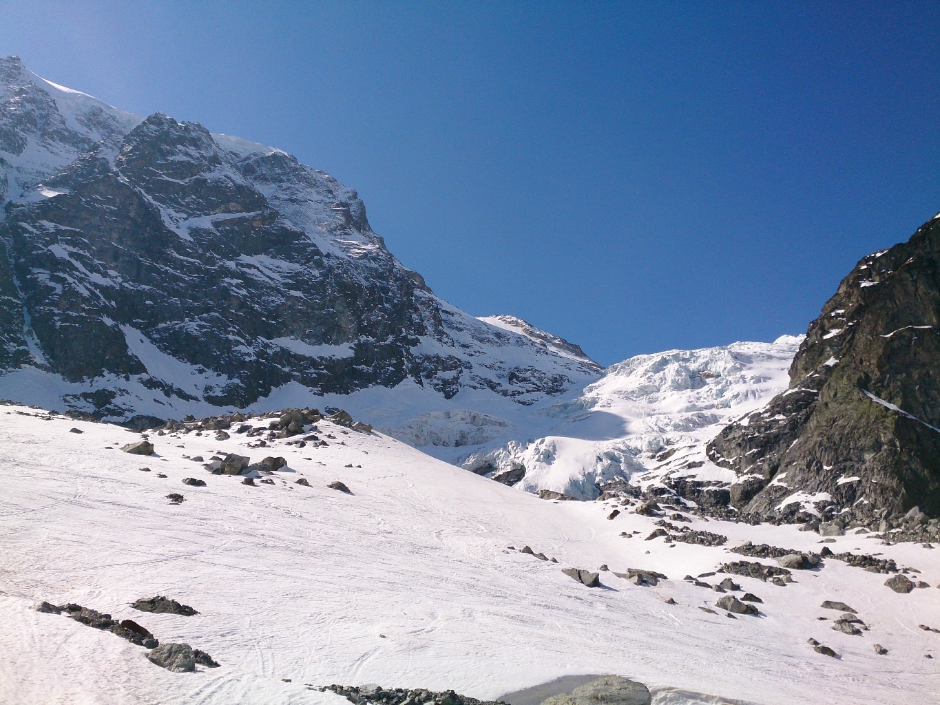 Jonction Bas Glacier d'Arolla et Glacier du Mont Collon