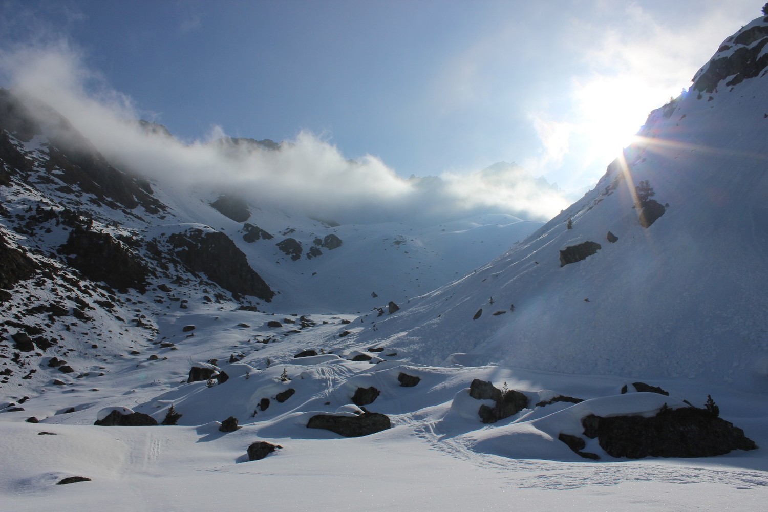 La Tsa, entrée du vallon des Troutses.