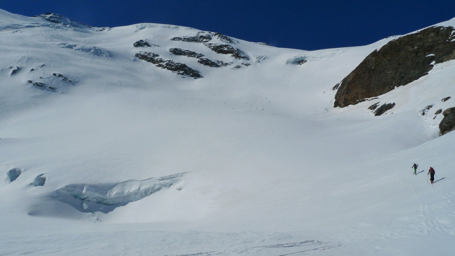 In salita sopra il risalto della seraccata