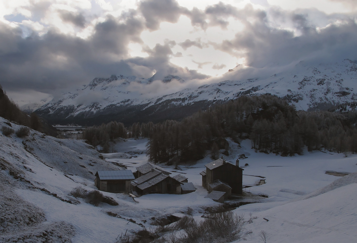 Piz Grevasalvas; luci del mattino a Buaira...