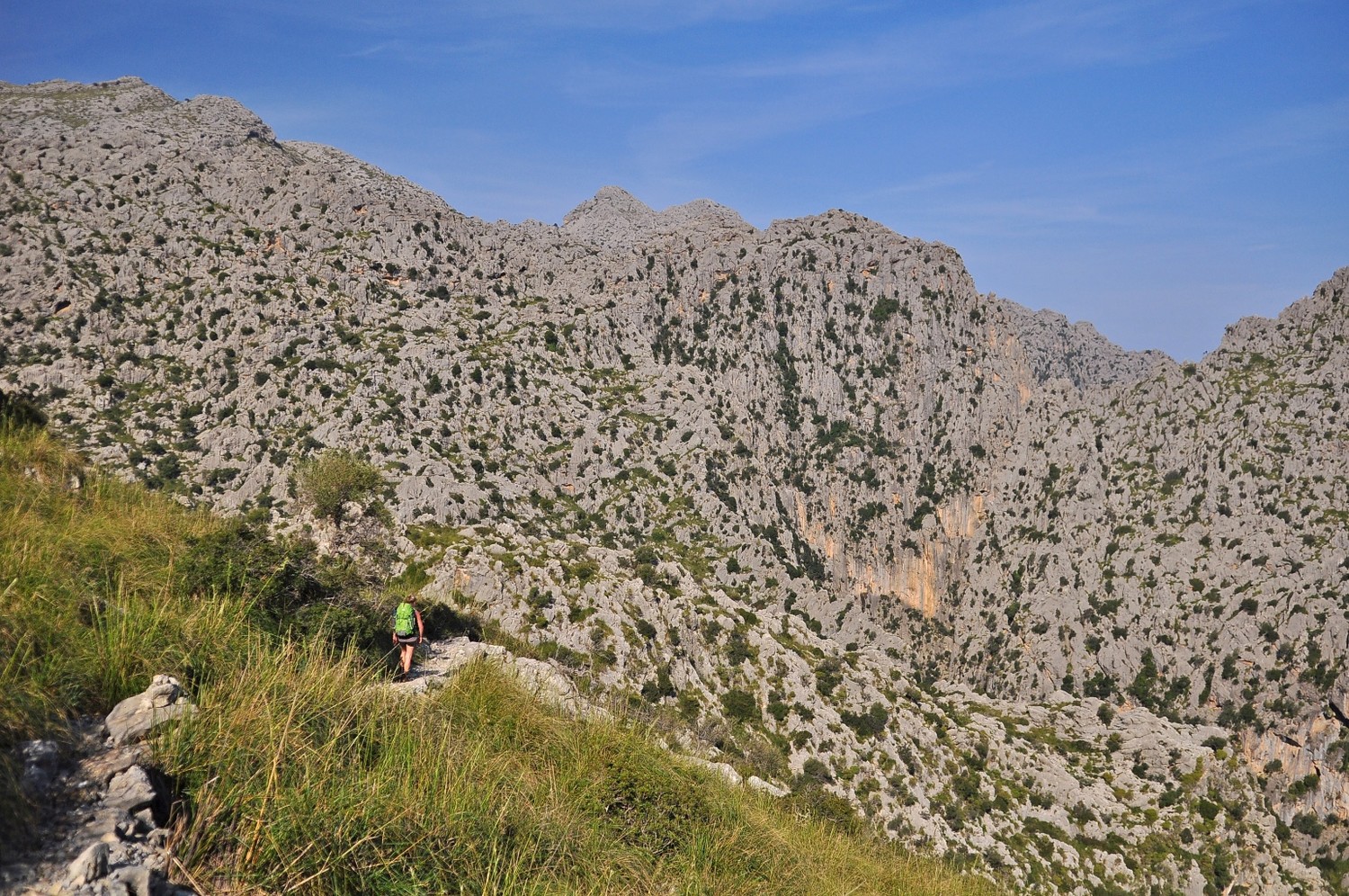 sur le chemin du haut qui descend gentiment vers le lit de Pareis