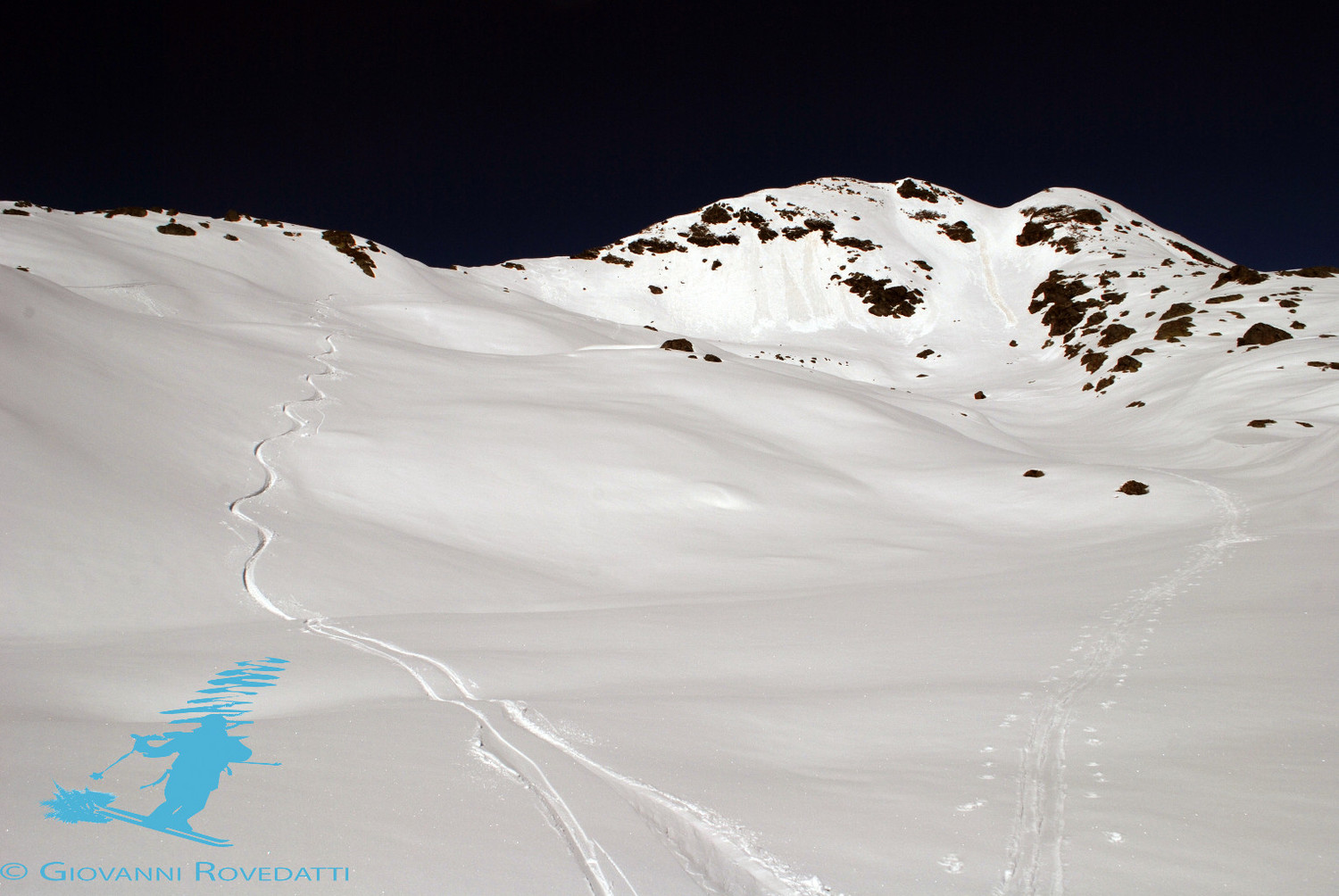 Tracce scendendo dal Piz Trevisina 2823m