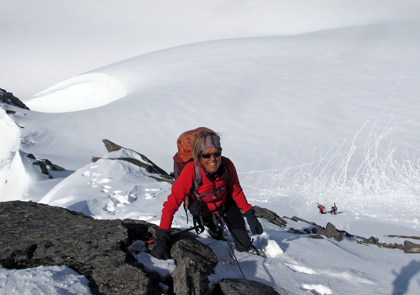 Piz Uffiern; Nadia raggiunge la cima...