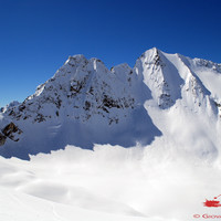 Cima di Vazzeda 3297m e Cima di Rosso 3366m versante N durante la salita al Monte Rosso 3088m
