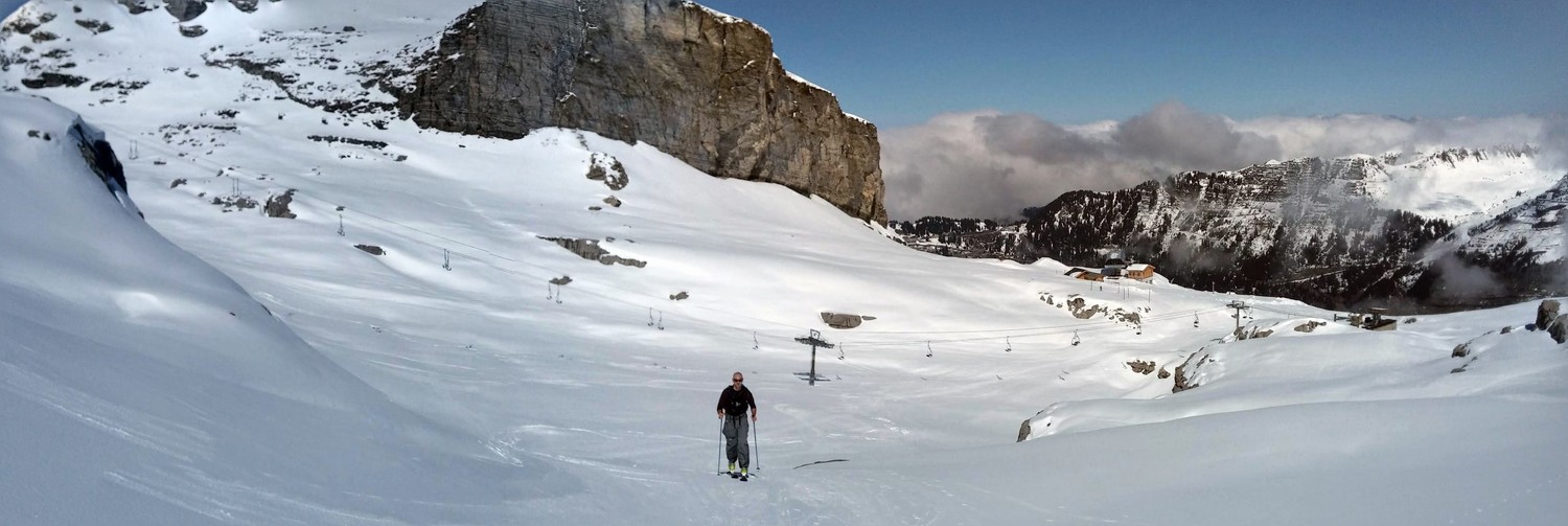 Looking down to Flaine