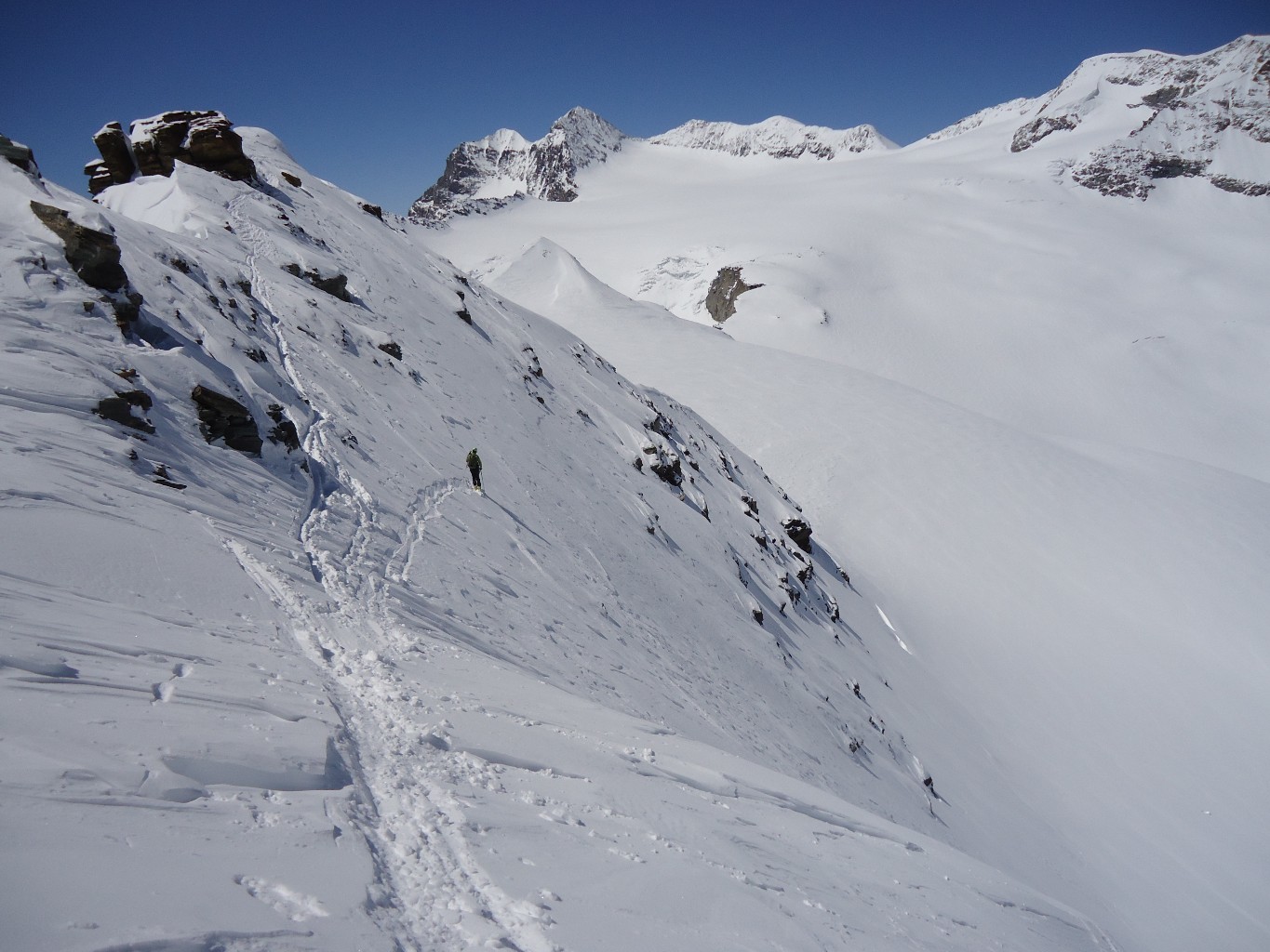 Piz Varuna: discesa dalla paretina nord