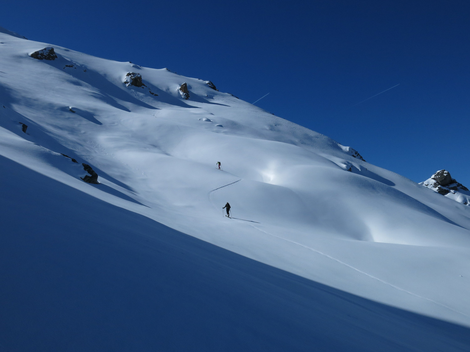 La combe sommitale du versant NW