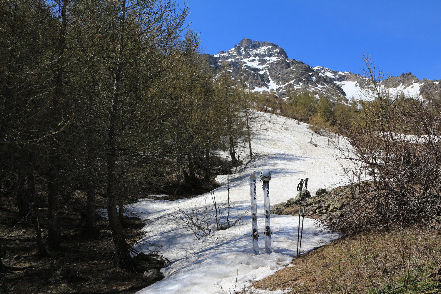 La limite skiable, à quelques minutes à pied de la voiture