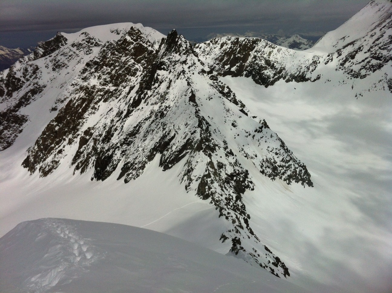 Vue depuis le haut de l'arête