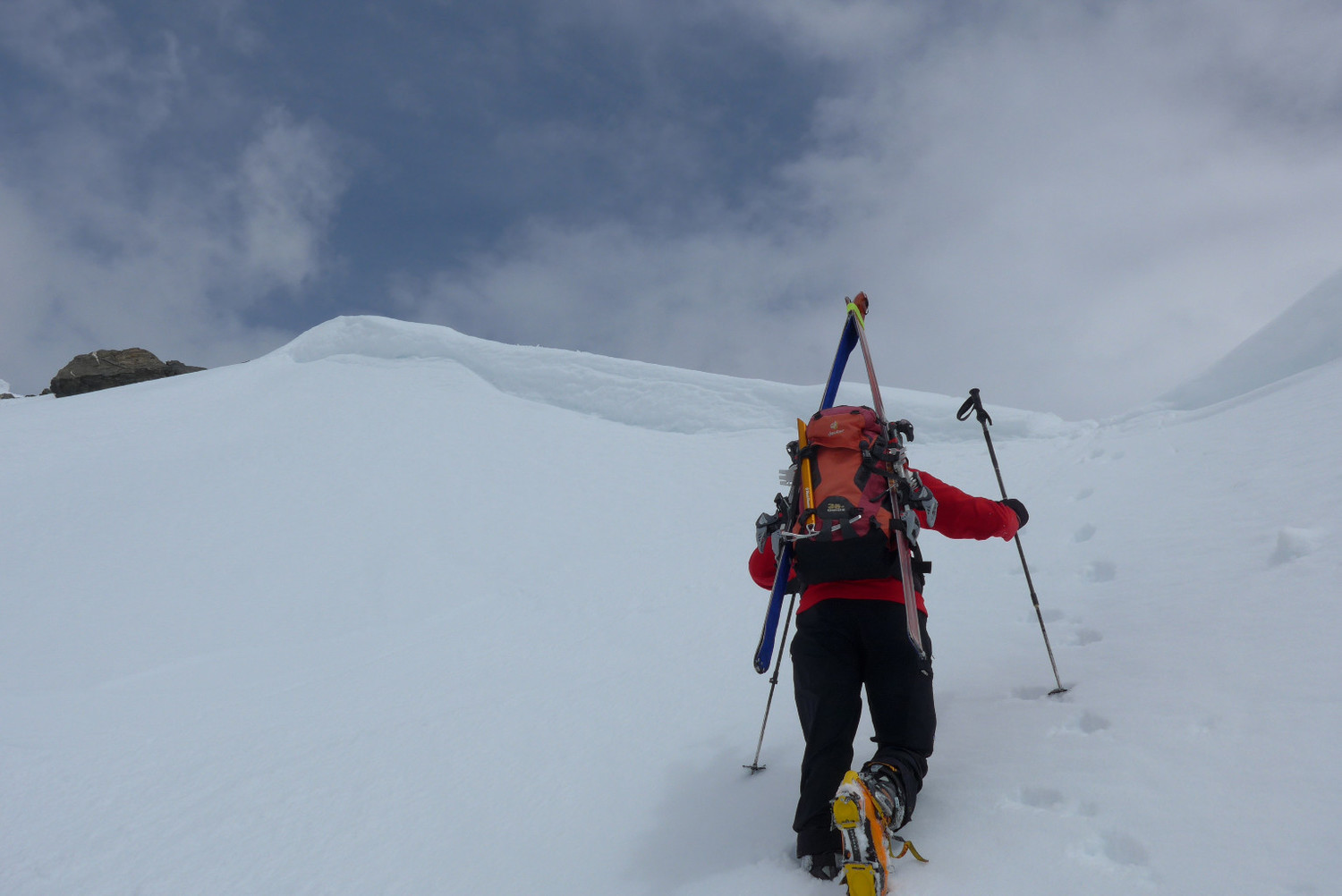 Arrivée au sommet du couloir