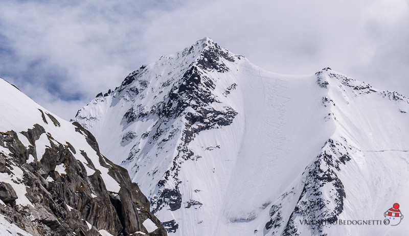 le nostre tracce sullo Scivolo N della Cima di Rosso 3366m