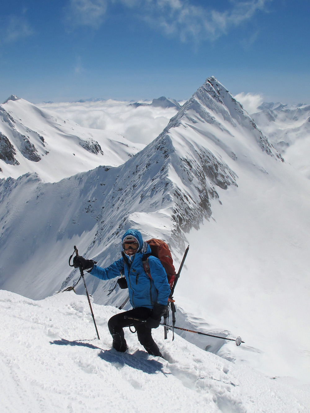 Piz Valdraus; Nadia in assetto "patagonico"...