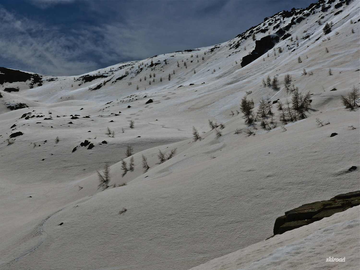 Descente moquette de la Cime de la Blanche.