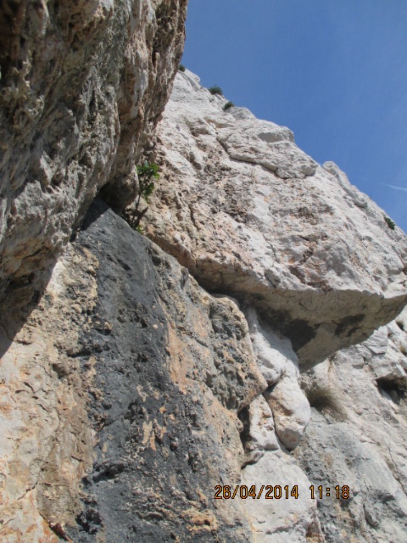 Passage clef de la dernière longueur