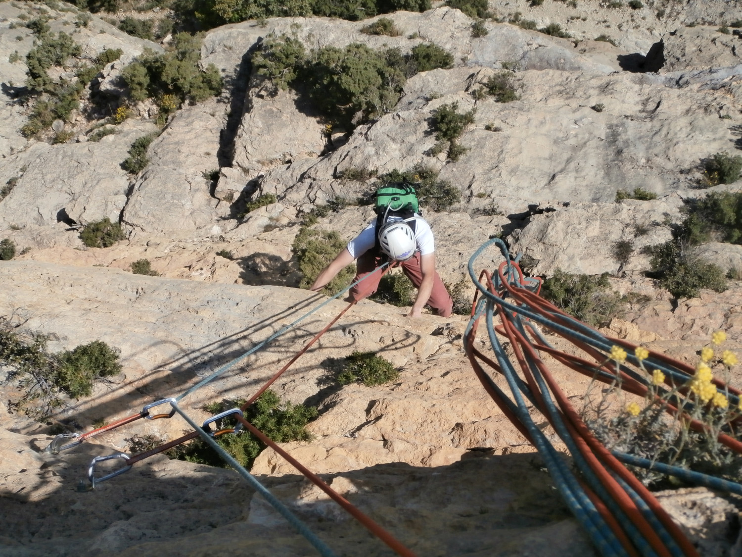 Sur dur le 6b avec un sac !