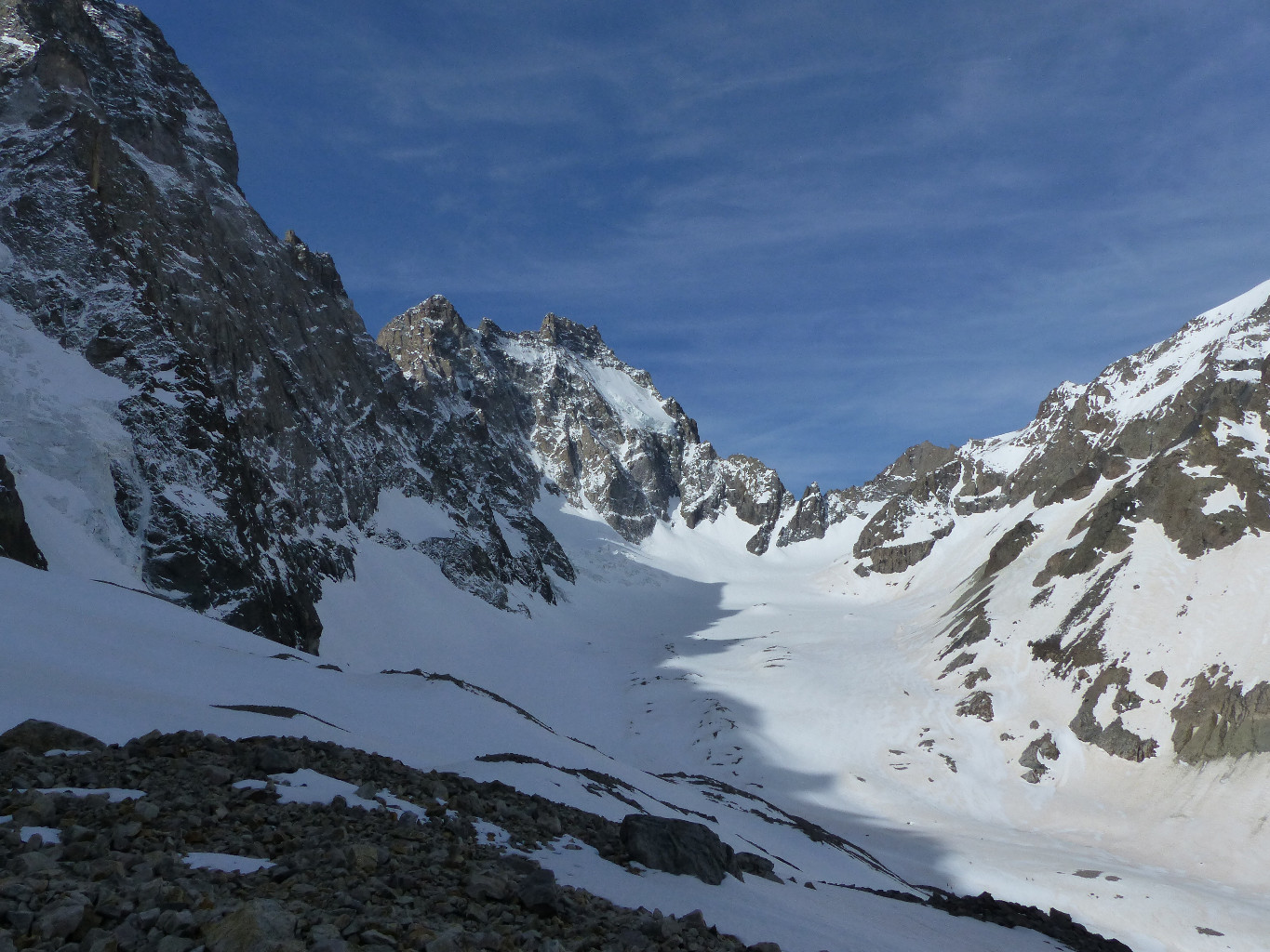 glacier noir, ailefroide, coste rouge et col de la temple
