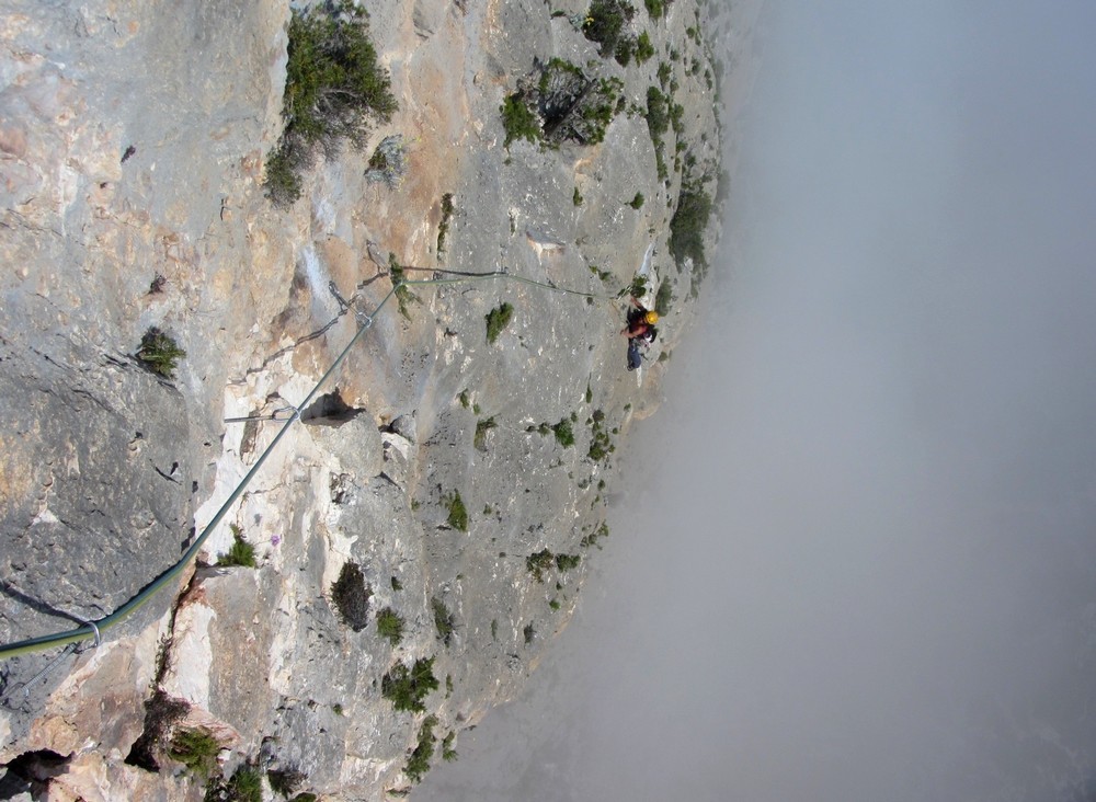 Ambiance dans la partie haute avec la brume