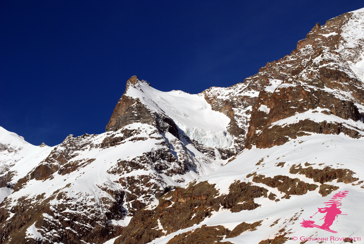 Il Piz Prievlus 3610m dal Ghiacciaio del Morteratsch