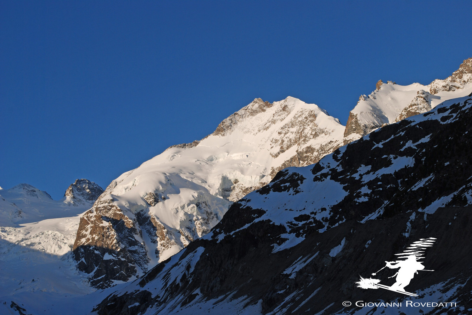 Pizzo Bernina 4048m e Crast'Aguzza 3854m da Morteratsch
