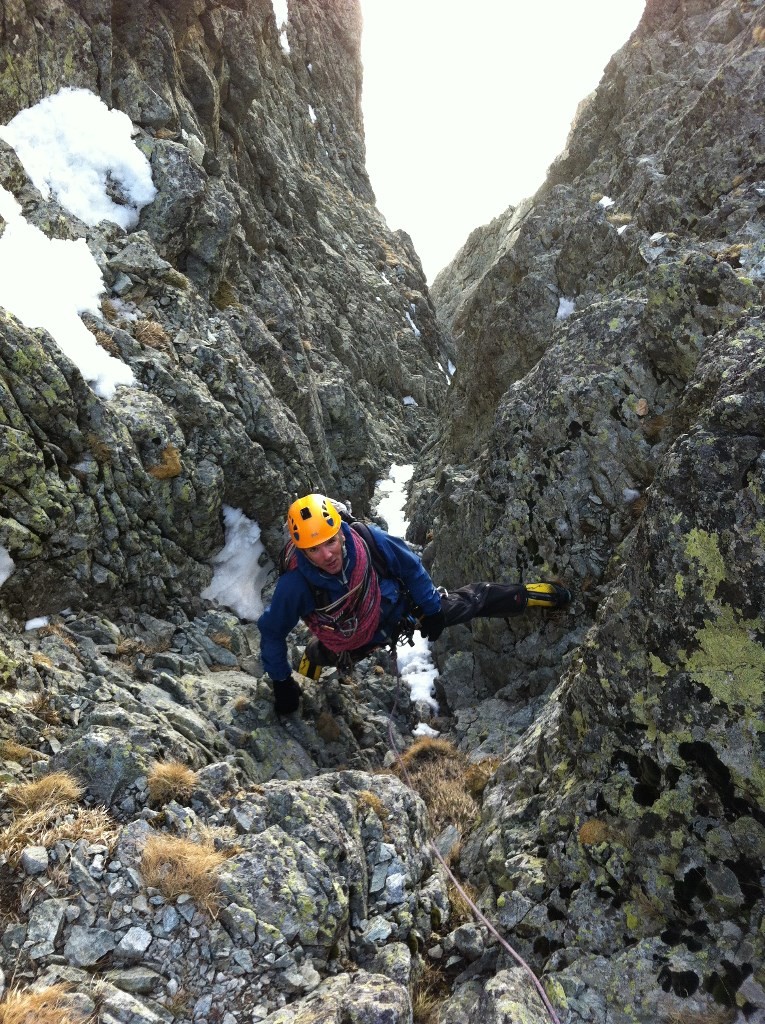 Ecrins - Dents de Coste Counier - Dans la cheminee