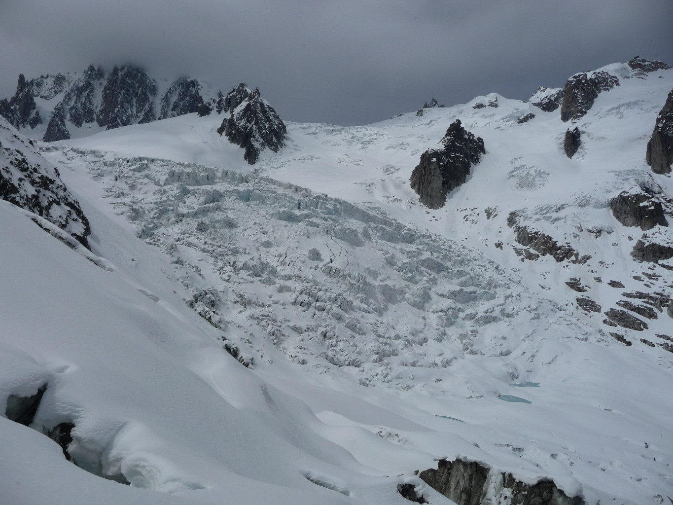 Séracs du Géant, Descente du Petit Envers et Aiguille du Midi