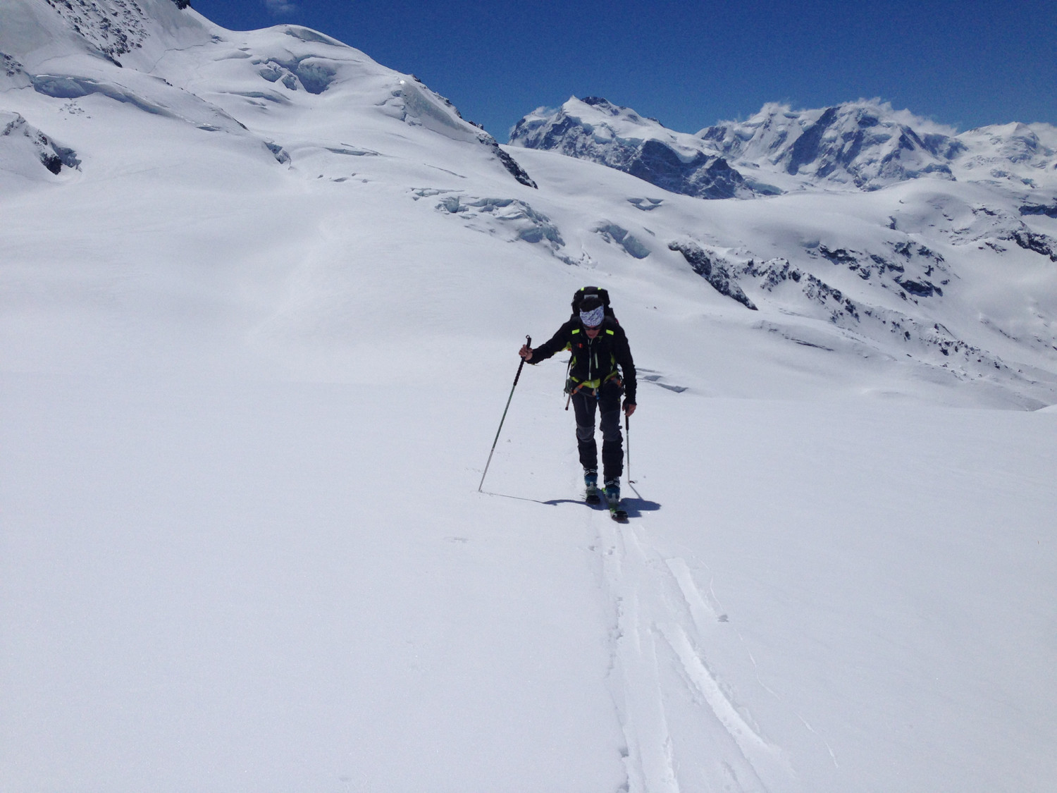 Fabio, salendo verso l'Alphubel pass