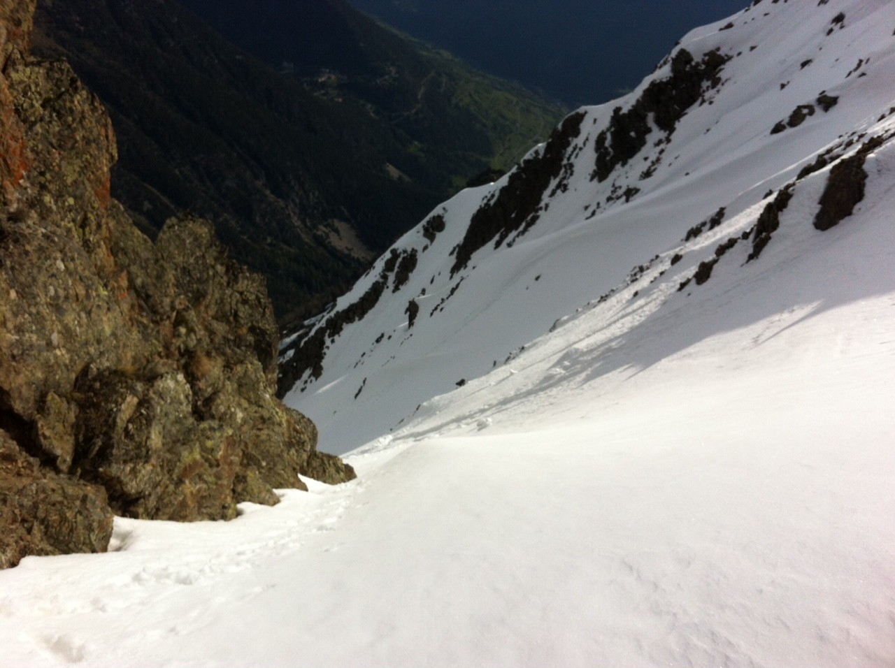 Couloir depuis le haut