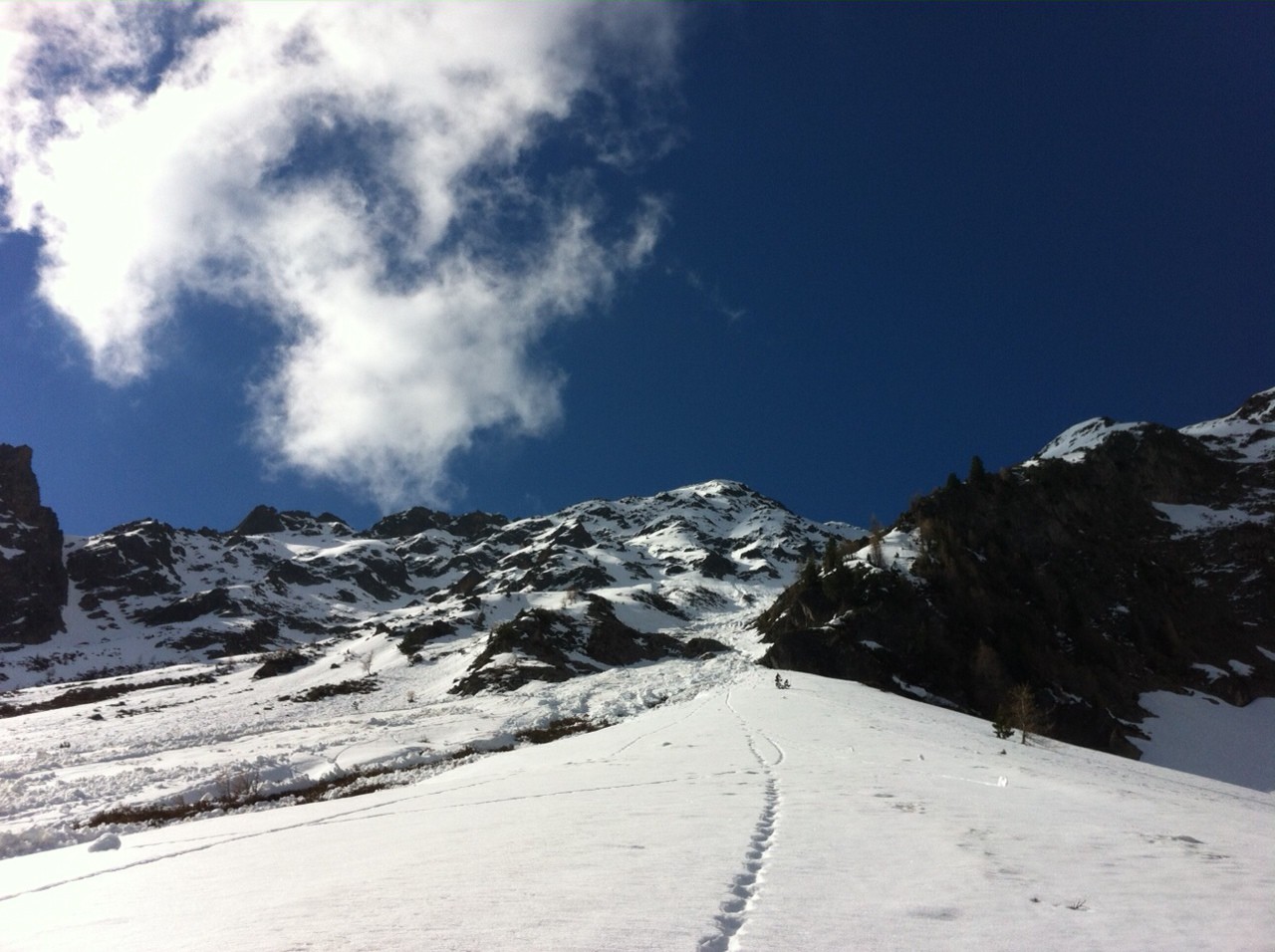 Couloir depuis le bas