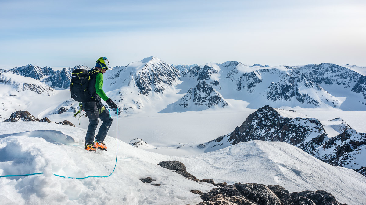 Descente depuis le sommet.