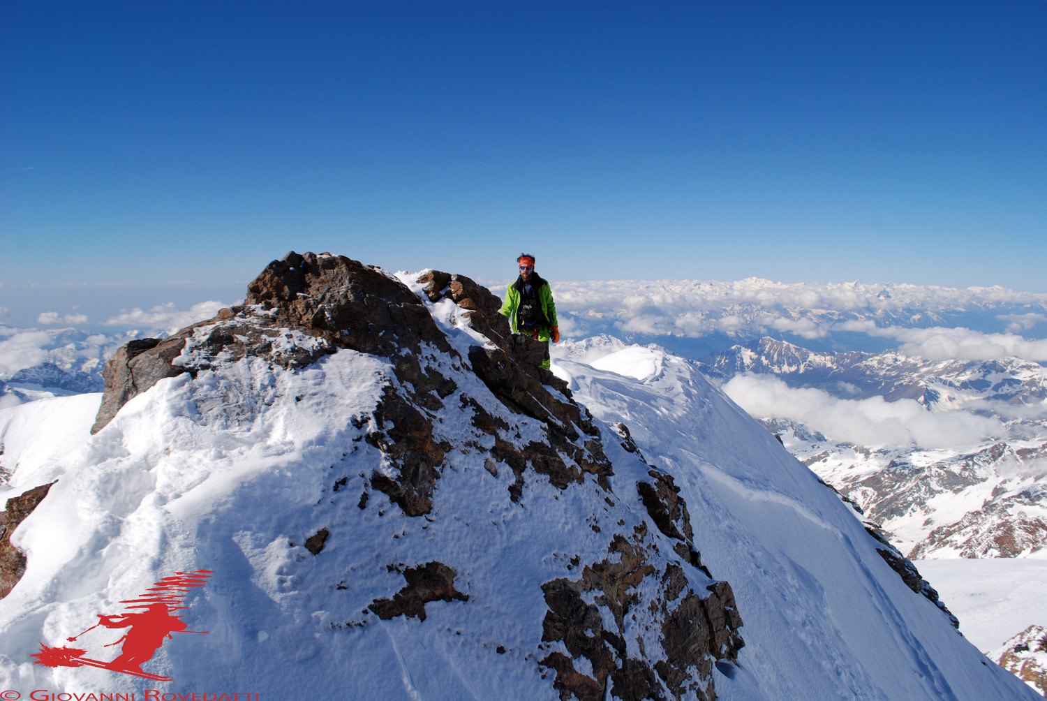 Giacomo nei pressi della cima del Corno Nero 4321m