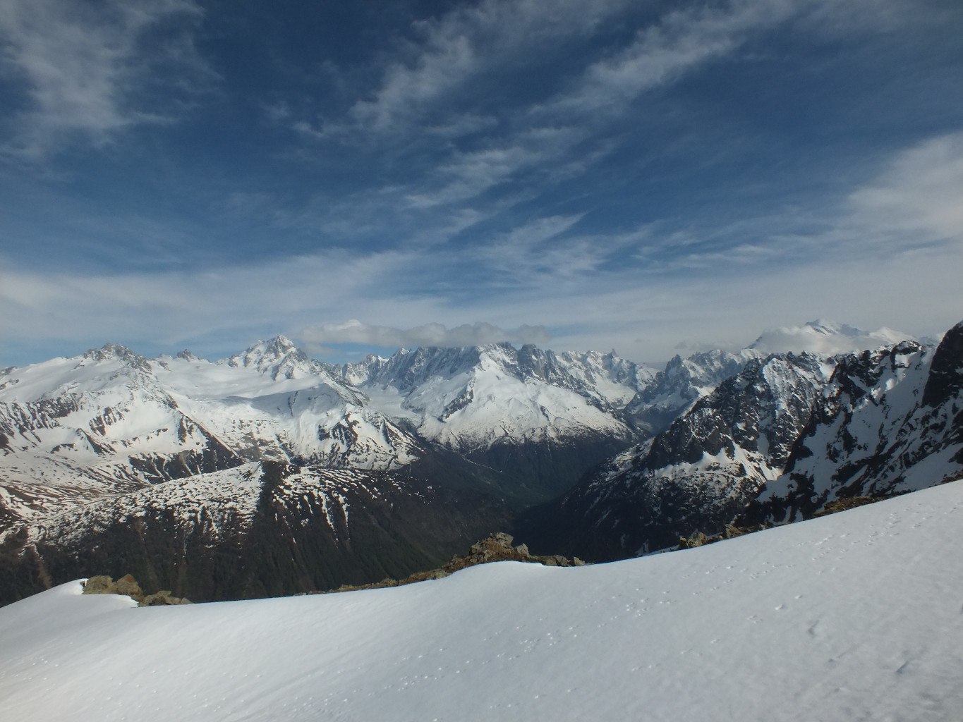 sur l'arête entre la pointe du Charmoz et les Perrons