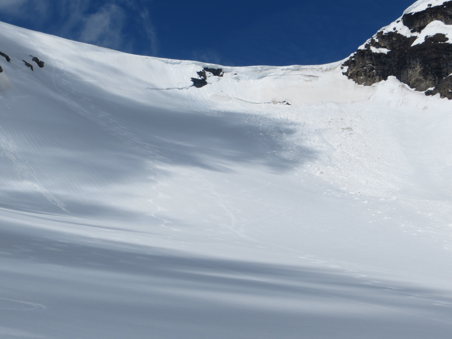 Gruberscharte, tracks on the left
