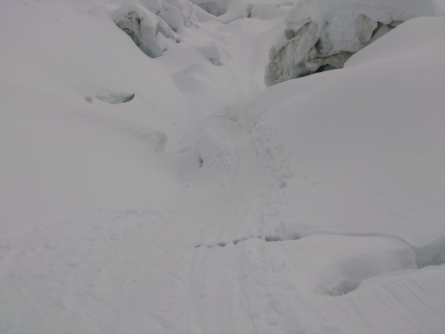 Début du passage crevassé