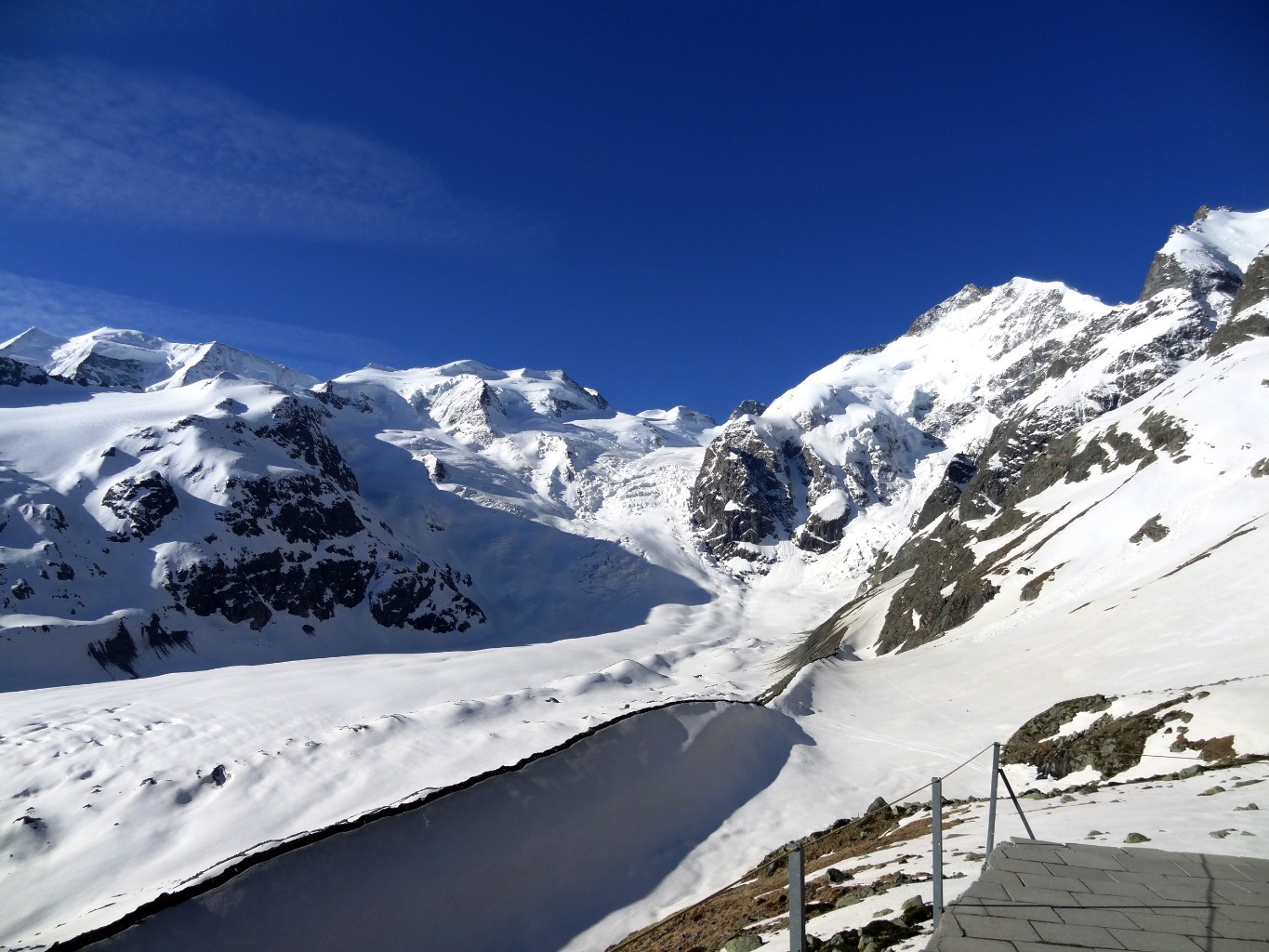 IL gruppo del Bernina dal rifugio