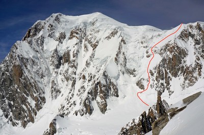 Col de la Brenva, face sud-est, ligne Tardivel 1988.
