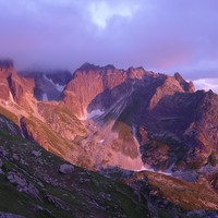 Pointe de leschaux au coucher de soleil
